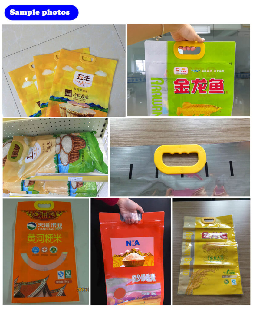 NCA600SKW Three-side Seal Bag Making and Handle Pressing Machine Sample Photos